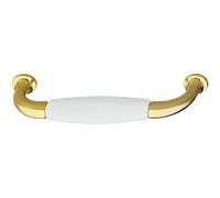 cyclingcolors 1x tirador de mueble porcelana cerámica acabado latón pulido intereje 96 mm cajón armario vintage con tornillos