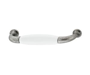 cyclingcolors 1x tirador de mueble porcelana cerámica acabado níquel estañado intereje 96 mm cajón armario vintage con tornillos