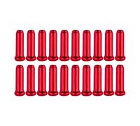 cyclingcolors 20x Tapa Terminaciones Tapones Terminales de Cable de Freno Cambio de Bicicleta Extremo Aluminio, Rojo