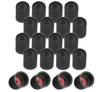cyclingcolors 20x Tapas Tapones de Válvula de Rueda Neumáticos Coche Moto Bicicleta Schrader, Negro