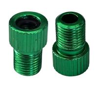 cyclingcolors 2X adaptadores universales válvula Presta Dunlop Schrader Bomba de Aire inflador Bicicleta Color Verde