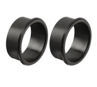 cyclingcolors 2x Anillo de ventilación redondo para ventilación caravana autocaravana muebles con borde de cobertura para cubierta, 49mm negro