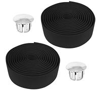 cyclingcolors 2x Cinta de Manillar para Bicicleta Espuma EVA Carretera Montaña Ciclismo Adhesiva Tapones, negro