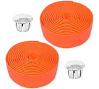 cyclingcolors 2x Cinta de Manillar para Bicicleta Espuma EVA Carretera Montaña Ciclismo Adhesiva Tapones, naranja