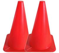 cyclingcolors 2X Cono Entrenamiento Fútbol Tráfico 24cm Soporte Plástico Marcado Juegos Deportivos Barrera Pista de Agilidad Canina, Rojo Fluorescente