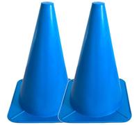 cyclingcolors 2X Cono Entrenamiento Fútbol Tráfico 24cm Soporte Plástico Marcado Juegos Deportivos Barrera Pista de Agilidad Canina, Azul