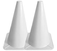 cyclingcolors 2X Cono Entrenamiento Fútbol Tráfico 24cm Soporte Plástico Marcado Juegos Deportivos Barrera Pista de Agilidad Canina, Blanco
