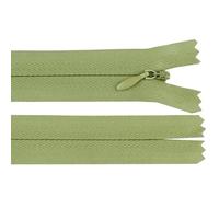 cyclingcolors 2x Cremallera invisible Nº3 20 cm con tirador - Poliéster, extremo abierto, malla deslizante - Para ropa, costura, mercería - verde oscuro