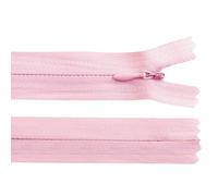 cyclingcolors 2x Cremallera invisible Nº3 20 cm con tirador - Poliéster, extremo abierto, malla deslizante - Para ropa, costura, mercería - rosa claro