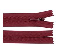 cyclingcolors 2x Cremallera invisible Nº3 20 cm con tirador - Poliéster, extremo abierto, malla deslizante - Para ropa, costura, mercería - burdeos