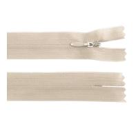 cyclingcolors 2x Cremallera invisible Nº3 30 cm con tirador - Poliéster Dederon, extremo abierto, malla deslizante - Para ropa, costura, mercería, ideal para chaquetas y abrigos - crema