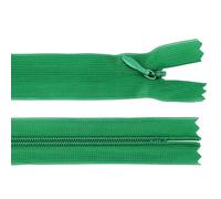 cyclingcolors 2x Cremallera invisible Nº3 40 cm con tirador - Poliéster Dederon, extremo abierto, malla deslizante - Para ropa, costura, mercería, ideal para chaquetas y abrigos - verde helecho