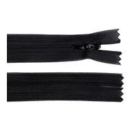 cyclingcolors 2x Cremallera invisible Nº3 40 cm con tirador - Poliéster Dederon, extremo abierto, malla deslizante - Para ropa, costura, mercería, ideal para chaquetas y abrigos - negro