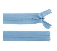 cyclingcolors 2x Cremallera invisible Nº3 50 cm con tirador - Poliéster Dederon, extremo abierto, malla deslizante - Para ropa, costura, mercería, para chaquetas abrigos - azul nomeolvides oscuro