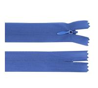 cyclingcolors 2x Cremallera invisible Nº3 50 cm con tirador - Poliéster Dederon, extremo abierto, malla deslizante - Para ropa, costura, mercería, ideal para chaquetas y abrigos - azul zafiro