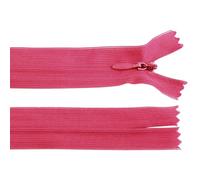 cyclingcolors 2x Cremallera invisible Nº3 50 cm con tirador - Poliéster Dederon, extremo abierto, malla deslizante - Para ropa, costura, mercería, ideal para chaquetas y abrigos - rosa oscuro
