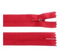 cyclingcolors 2x Cremallera invisible Nº3 50 cm con tirador - Poliéster Dederon, extremo abierto, malla deslizante - Para ropa, costura, mercería, ideal para chaquetas y abrigos - rojo