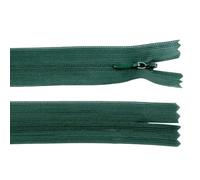 cyclingcolors 2x Cremallera invisible Nº3 50 cm con tirador - Poliéster Dederon, extremo abierto, malla deslizante - Para ropa, costura, mercería, ideal para chaquetas y abrigos - verde pino