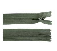 cyclingcolors 2x Cremallera invisible Nº3 50 cm con tirador - Poliéster Dederon, extremo abierto, malla deslizante - Para ropa, costura, mercería, ideal para chaquetas y abrigos - verde oliva