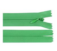 cyclingcolors 2x Cremallera invisible Nº3 50 cm con tirador - Poliéster, extremo abierto, malla deslizante - Para ropa, costura, mercería - verde helecho