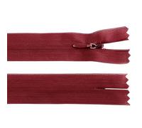 cyclingcolors 2x Cremallera invisible Nº3 60 cm con tirador - Poliéster Dederon, extremo abierto, malla deslizante - Para ropa, costura, mercería, ideal para chaquetas y abrigos - burdeos