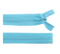 cyclingcolors 2x Cremallera invisible Nº3 60 cm con tirador - Poliéster Dederon, extremo abierto, malla deslizante - Para ropa, costura, mercería, ideal para chaquetas y abrigos - azul bebé oscuro