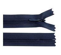 cyclingcolors 2x Cremallera invisible Nº3 60 cm con tirador - Poliéster, extremo abierto, malla deslizante - Para ropa, costura, mercería - azul oscuro