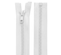 cyclingcolors 2x Cremallera n°5 70 cm Tirador de Poliéster para Malla Corredera Ropa Costura Mercería Chaqueta, Blanco