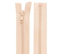 cyclingcolors 2x Cremallera n°5 70 cm Tirador de Poliéster para Malla Corredera Ropa Costura Mercería Chaqueta, Beige claro