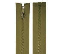 cyclingcolors 2x Cremallera n°5 70 cm Tirador de Poliéster para Malla Corredera Ropa Costura Mercería Chaqueta, Verde caqui
