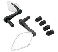 cyclingcolors 2x Espejo retrovisor universal bicicleta carretera urbanas fixie MTB montaña Soporte para manillar de bicicleta eléctrica, diamante blanco derecho + izquierdo, 100 x 55 mm