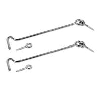 cyclingcolors 2x Gancho de Cabina Gancho con Ojales Acero Galvanizado Ventana Cabina Puerta Cerradura, 100mm