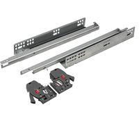 cyclingcolors 2x guías corredera de cajón de extensión parcial oculta con herrajes integrados riel muebles cocina, longueur 500mm, 25kg, con amortiguador