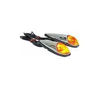 cyclingcolors 2x Intermitentes cromo naranja moto ciclomotore scooter adhesivo indicadora luz