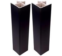 cyclingcolors 2x junction connector rodapié cocina unión perfil angular zócalo muebles bordes Conexión esquina, 150mm negro 90°