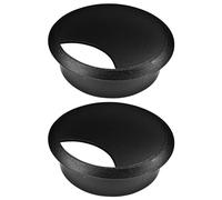 cyclingcolors 2X pasacables 70mm plástico Tapa Redondo Escritorio Mesa Mueble (Negro)