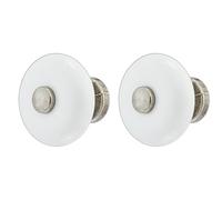 cyclingcolors 2x pomo de cajón porcelana cerámica acabado níquel Ø30 mm estilo vintage antiguo para mueble puerta tirador cómoda armario casa con tornillos