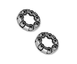 Cyclingcolors 2X rodamiento jaula de bolas buje delantero 13mm 20mm 7 bolas 4.76mm rueda bicicleta ciclo MTB ciudad vintage carretera Cyc3701260832017 plata