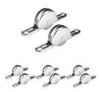 cyclingcolors 2x rueda de armario 18mm ranurada puerta corredera guías de carro corredizas muebles acero (Paquete de 4)