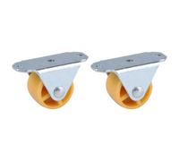 cyclingcolors 2x rueda fija para mueble 32 mm rígida sin freno con placa 60 x 30 mm universal carga máx 40 kg rueda carro cajón amarillo
