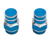 cyclingcolors 2X Tapa de válvula Universal para Coche, Motocicleta, Scooter y Bicicleta Schrader, Azul de 6 Lados