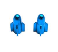 cyclingcolors 2X Tapa de válvula Universal para Coche, Motocicleta, Scooter y Bicicleta Schrader, Cohete de Aluminio Azul