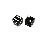 cyclingcolors 2X Tapa de válvula Universal para Coche, Motocicleta, Scooter y Bicicleta Schrader, Dado Negro