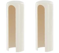 cyclingcolors 2x tapas protección para bisagras ventana puerta plástico fundas de ojal tubo decorativo, hoja 16 mm, altura 43 mm, blanco