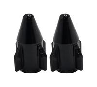 cyclingcolors 2X Tapas Tapones de Válvula Forma Cohete Aluminio Schrader neumático Bicicleta Moto Coche Quad Patinete, Negro