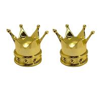 cyclingcolors 2X Tapas Tapones de Válvula Forma Corona Rey Reina plástico Schrader neumático Bicicleta Moto Coche Quad Patinete, Dorado