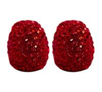 cyclingcolors 2X Tapas Tapones de Válvula Forma Cristal Diamante con Purpurina y Strass plástico Schrader neumático Bicicleta Moto Coche Quad Patinete, Rojo