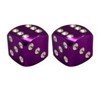 cyclingcolors 2X Tapas Tapones de Válvula Forma Dado Aluminio Schrader neumático Bicicleta Moto Coche Quad Patinete, Violeta