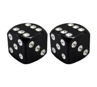 cyclingcolors 2X Tapas Tapones de Válvula Forma Dado Aluminio Schrader neumático Bicicleta Moto Coche Quad Patinete, Negro