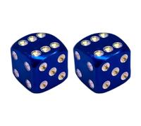 cyclingcolors 2X Tapas Tapones de Válvula Forma Dado Aluminio Schrader neumático Bicicleta Moto Coche Quad Patinete, Azul